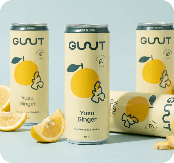 GUUT Yuzu Ginger prebiotic soda multipack with fresh yuzu and ginger